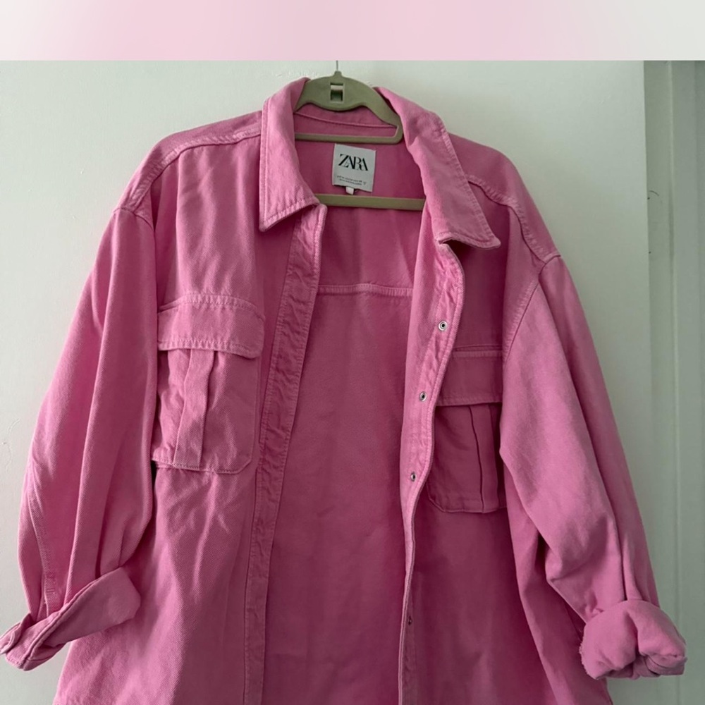 Zara Bold Pink Denim Jacket for Women